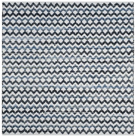 Safavieh Montauk Square Area Rug, Ivory Blue and Black - 6 x 6 ft. MTK120A-6SQ